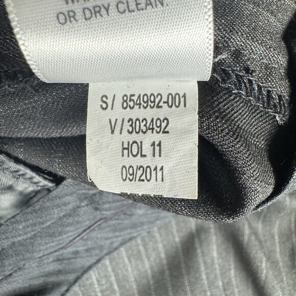 Banana Republic Women’s Pinstripe Flare Trousers Size 10 Gray Wool Blend Pants - Picture 9 of 13